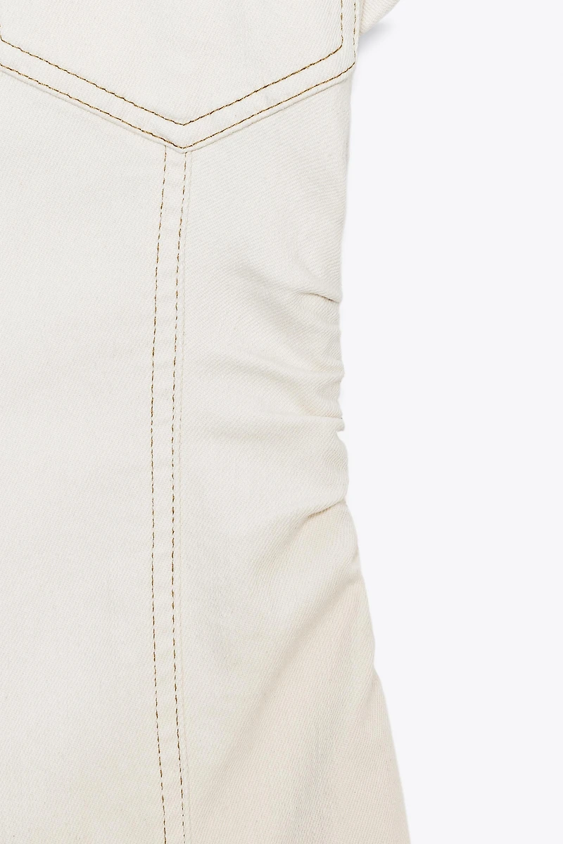 RUCHED WAIST MIDI DRESS