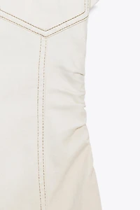RUCHED WAIST MIDI DRESS