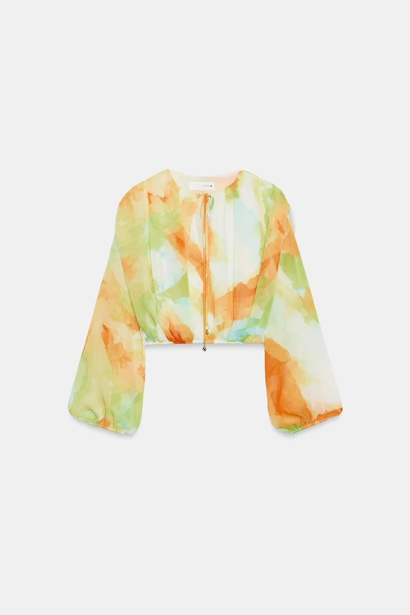 BLOUSE COURTE IMPRIMÉE