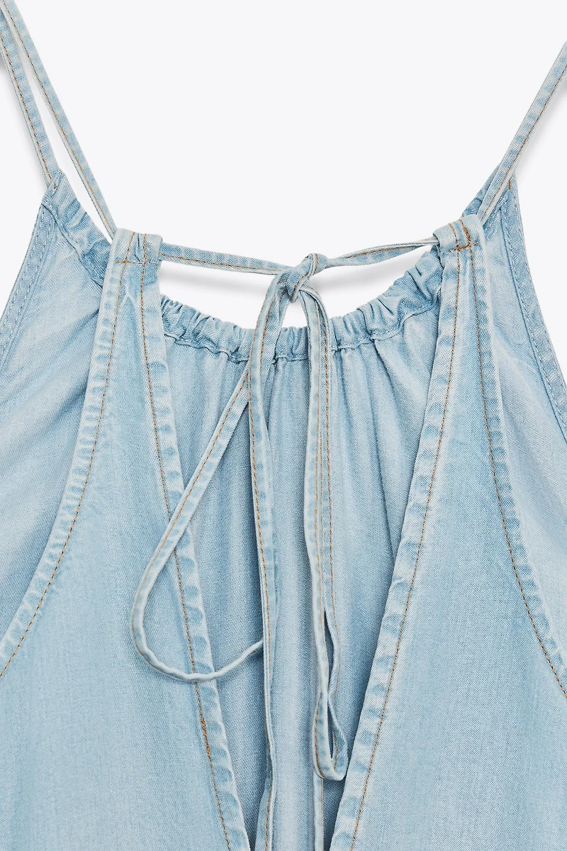ROBE HALTER À FRONCES