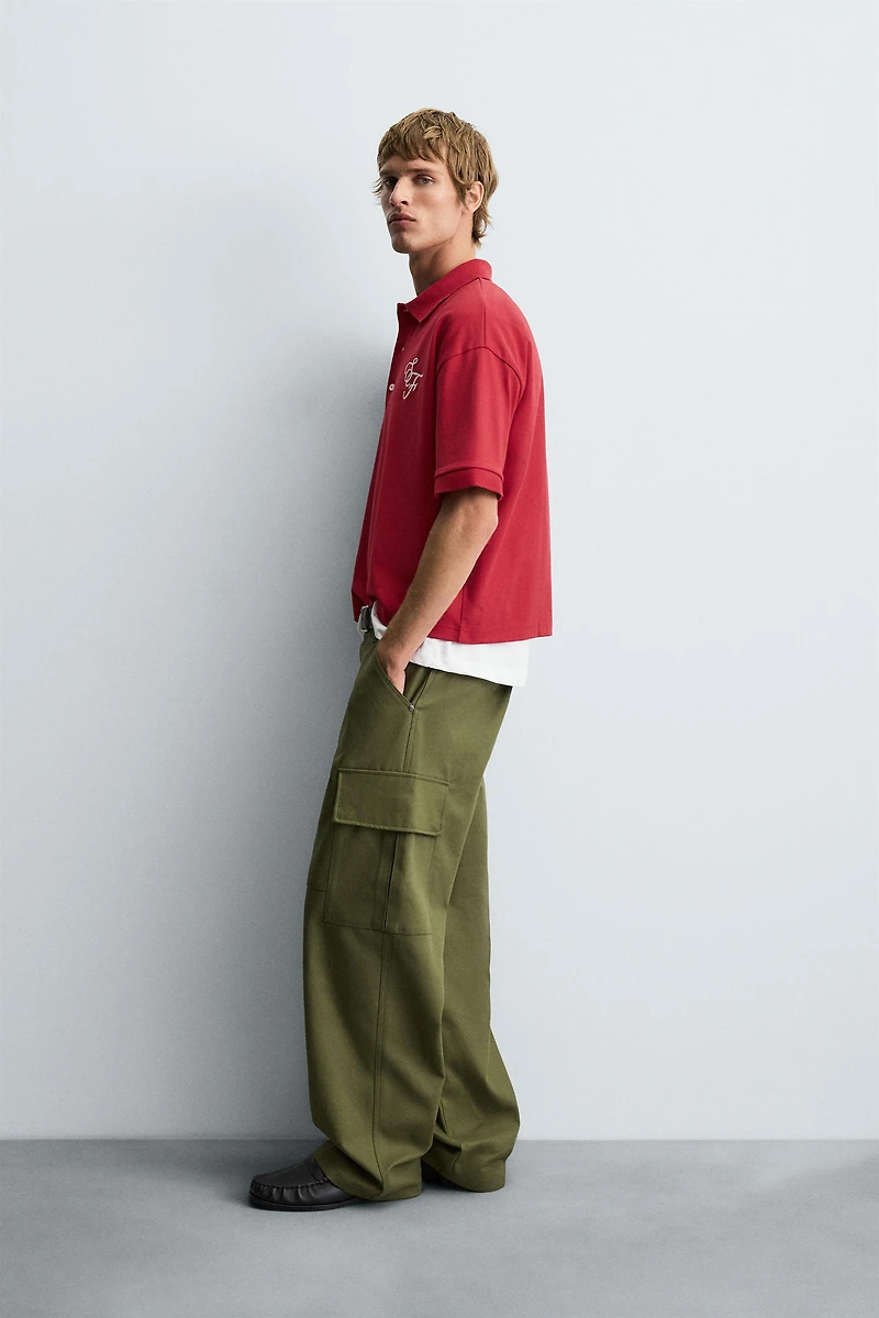 EMBROIDERED TEXT POLO SHIRT