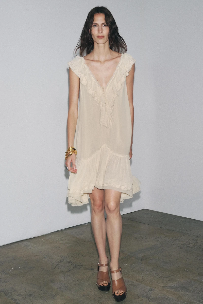 RUFFLED LACE DRESS ZW COLLECTION