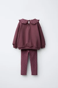 FLORAL SWEATSHIRT AND LEGGING JOGGING SET