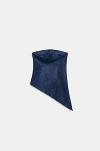 ASYMMETRIC SUEDE EFFECT TOP