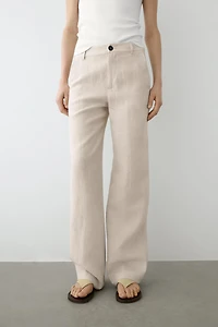 100% linen relaxed fit trousers