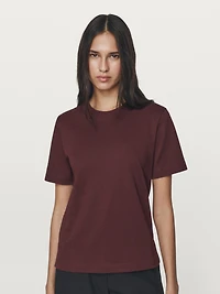 T-shirt à col rond 100 % coton interlock