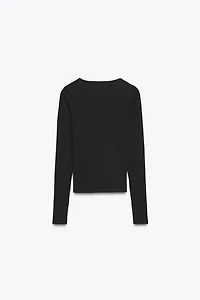 RIBBED SQUARE NECK TOP