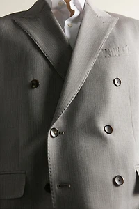 STRIPED DOUBLE BREASTED SUIT BLAZER