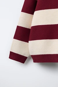 STRIPED VARSITY KNIT POLO SHIRT