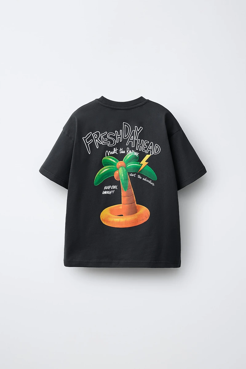 PALM TREE PRINT T-SHIRT