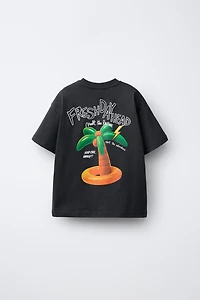 PALM TREE PRINT T-SHIRT