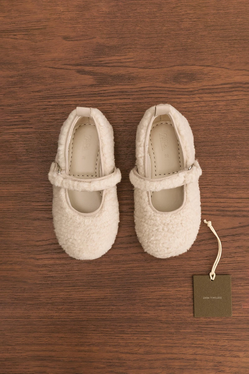 FLEECE BALLET FLATS