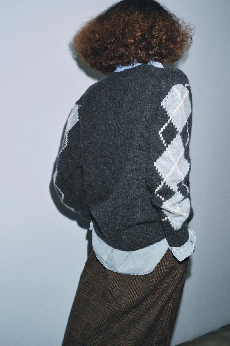 100% WOOL DIAMOND JACKET