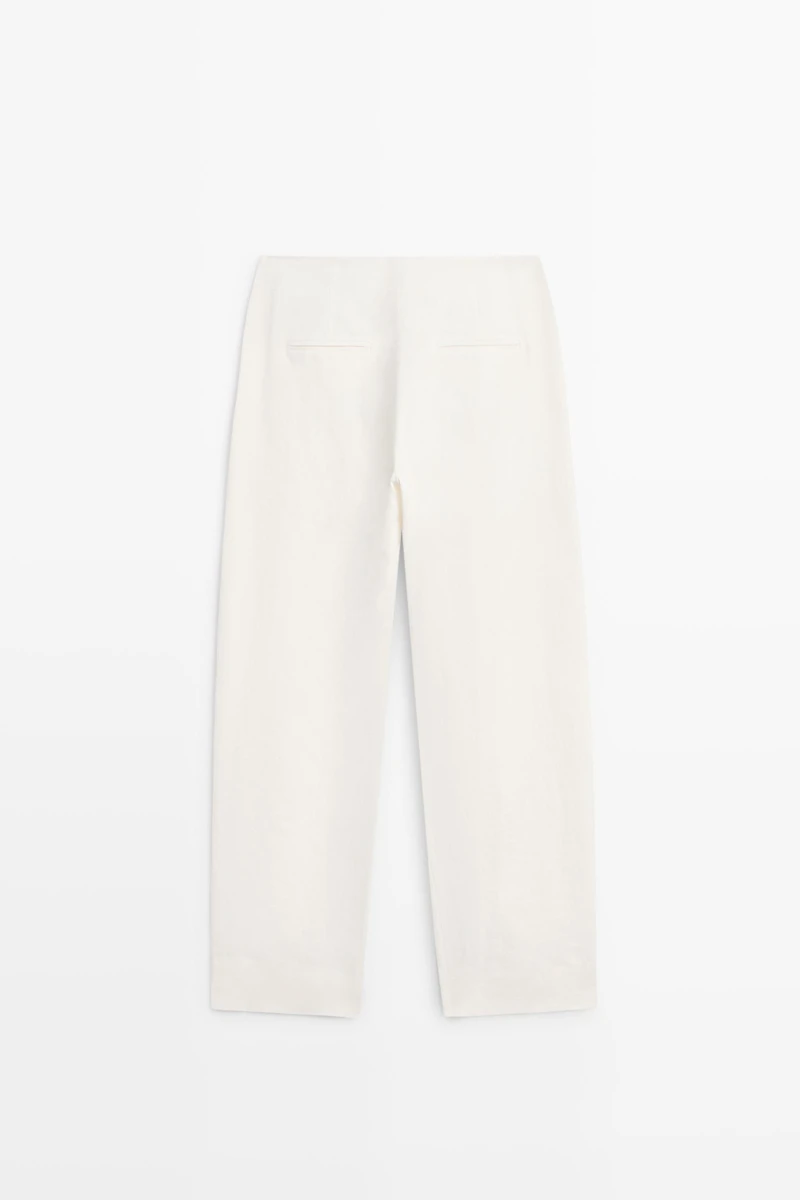 Linen trousers with darts
