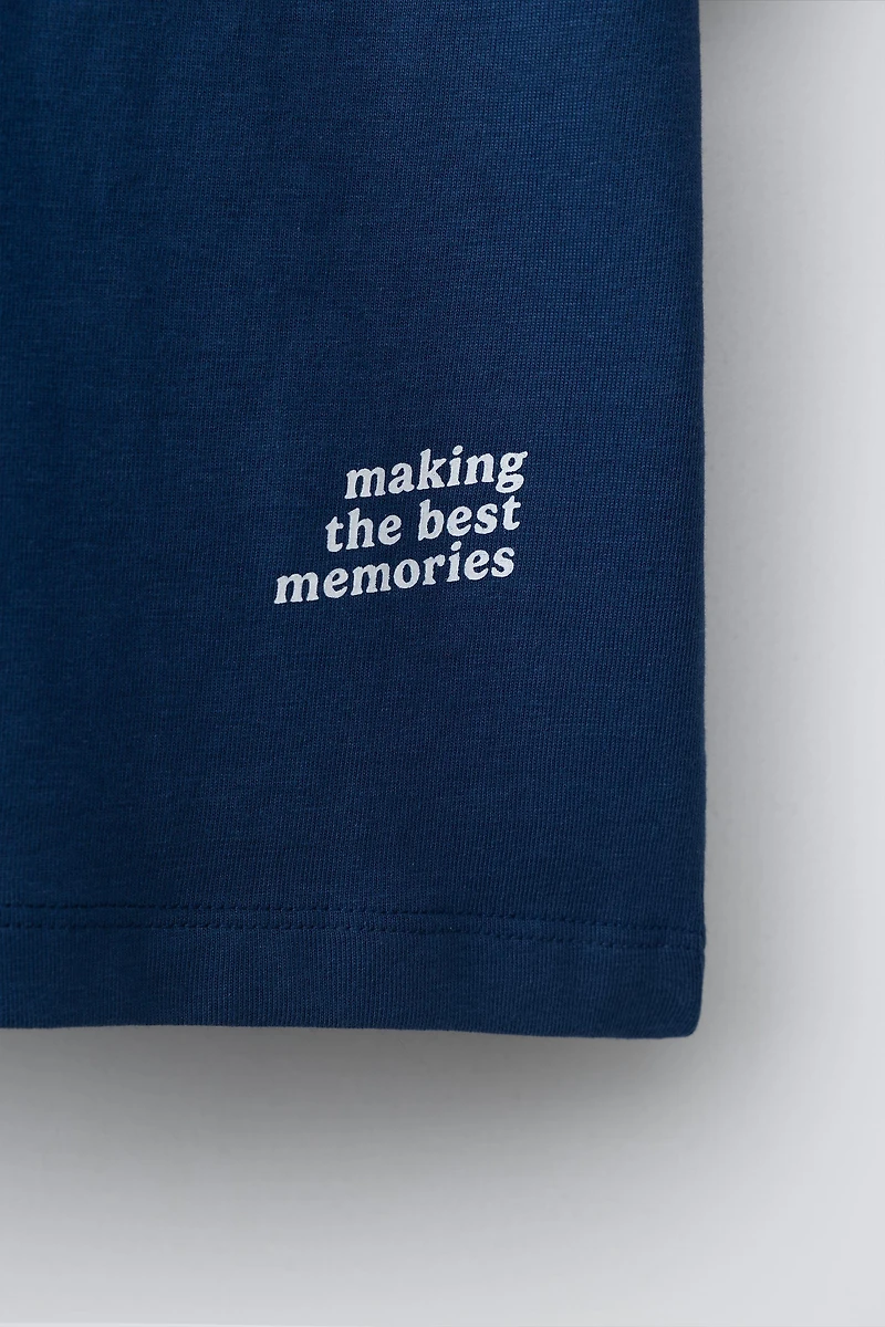 MOM AND DAD TEXT PRINT T-SHIRT