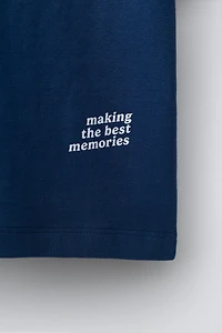 MOM AND DAD TEXT PRINT T-SHIRT