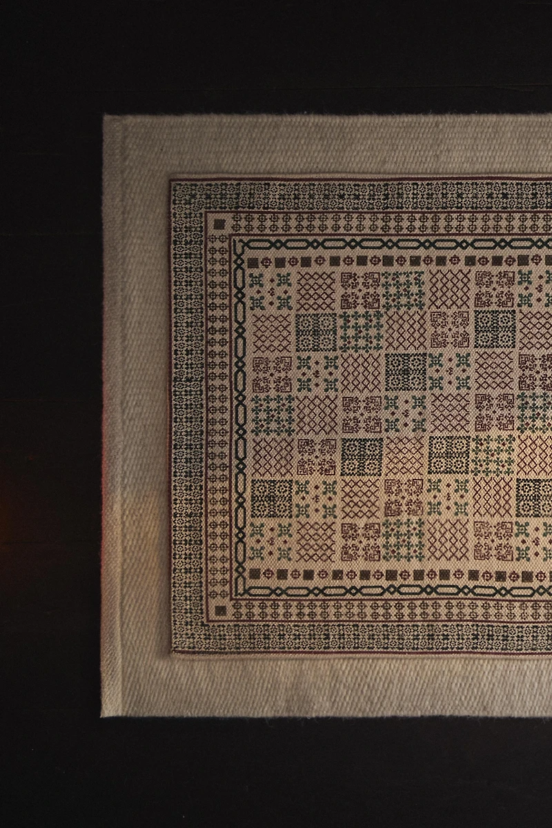 TAPIS EN COTON IMPRIMÉ BLOCK PRINT NOËL