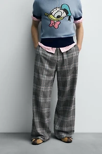 WIDE-LEG CHECK TROUSERS HARRY LAMBERT FOR ZARA X DISNEY