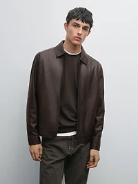 Cowhide nappa leather jacket