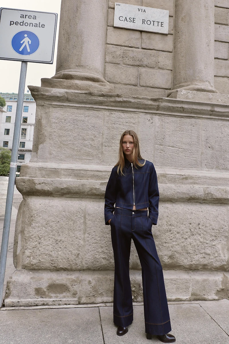 VESTE AVEC SURPIQÛRES À CONTRASTE