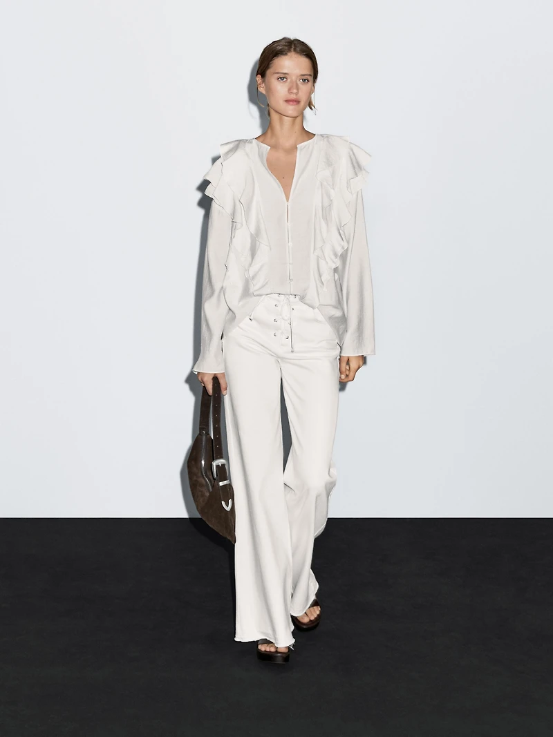 Blouse fluide à volants
