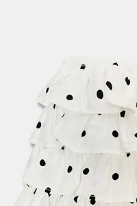 POLKA DOT RUFFLE MINI SHORTS