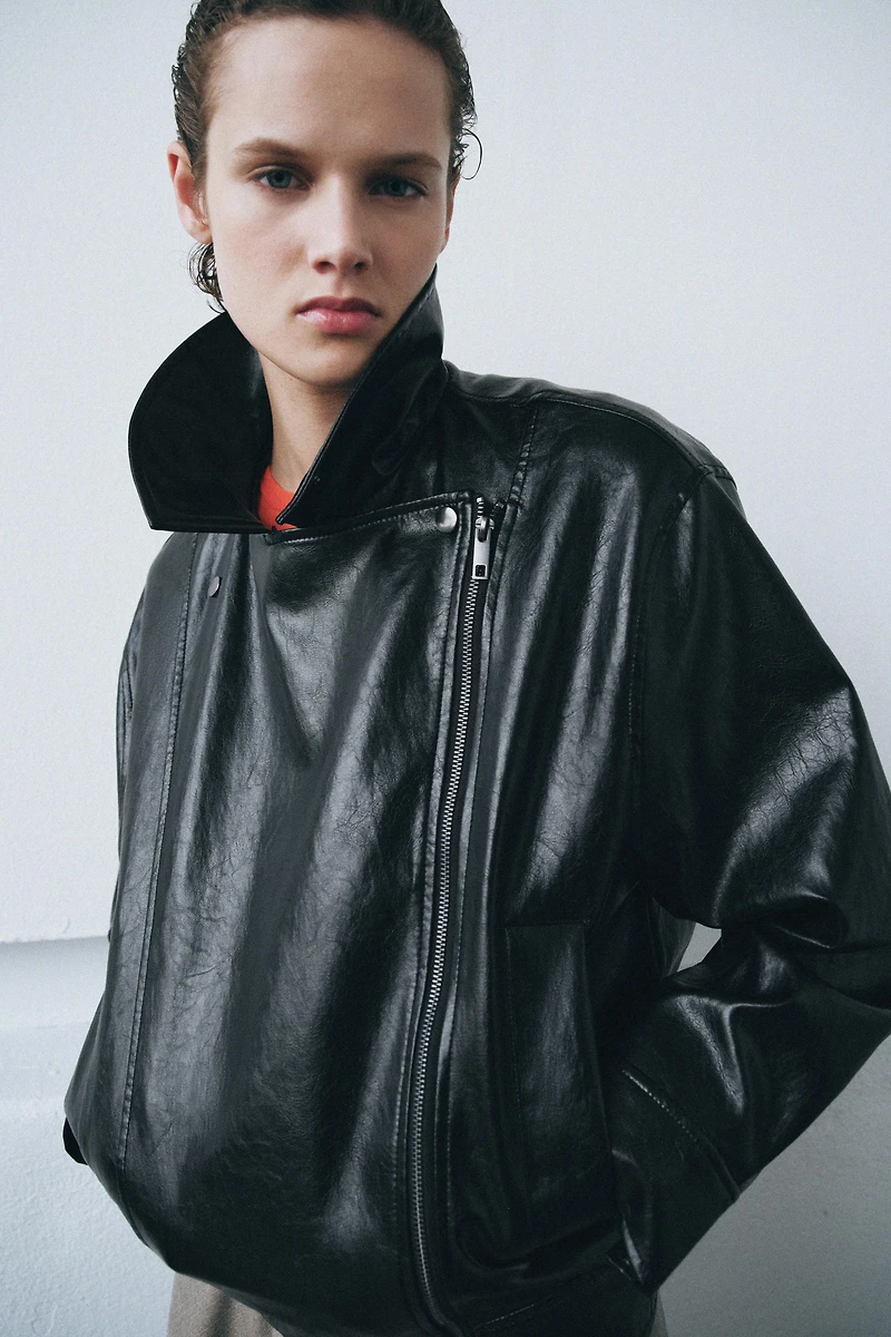 BLOUSON EFFET MATIÈRE SYNTHÉTIQUE ZW COLLECTION