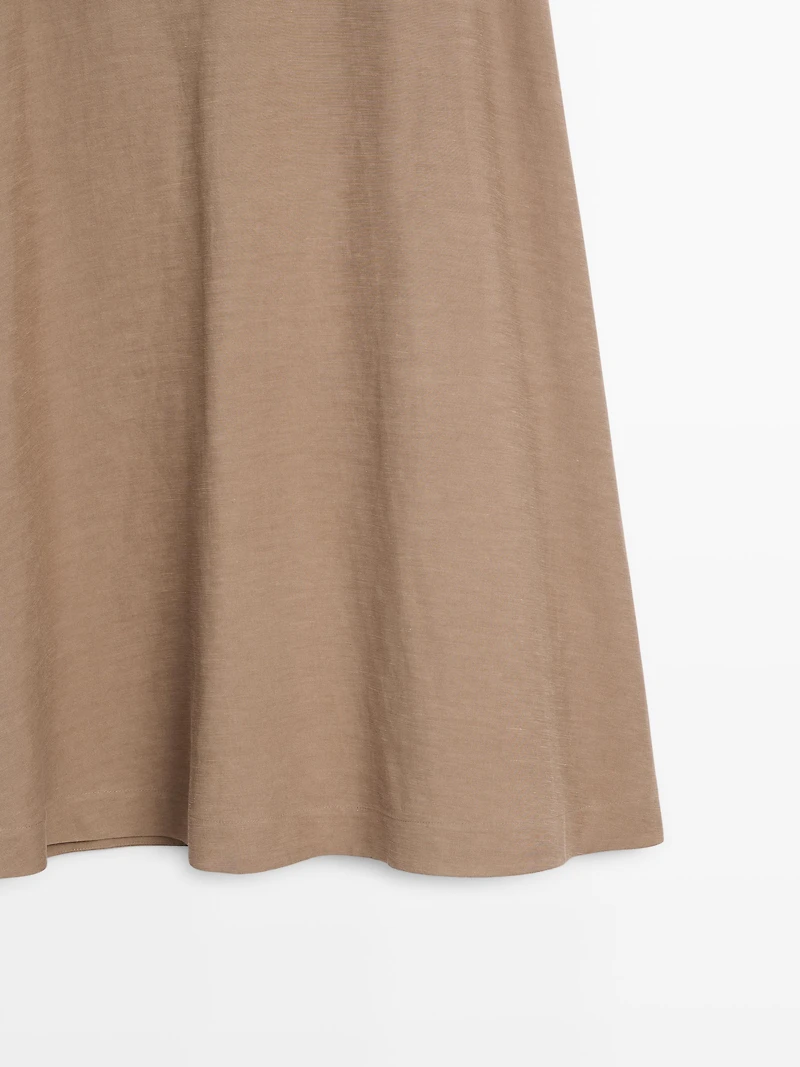 Flared midi skirt with elasticated waistband
