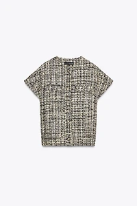 TEXTURED BUTTON VEST ZW COLLECTION