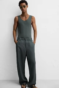 RIBBED COTTON-HEMP TANK TOP