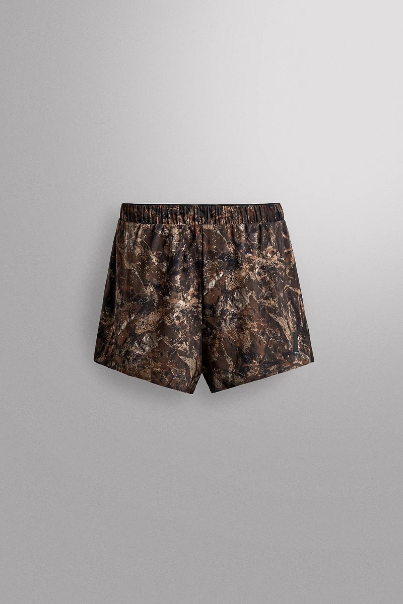 TREE PRINT RUNNING SHORTS