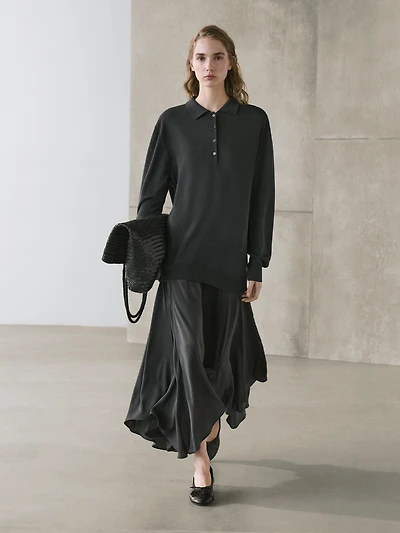 Robe polo en maille combinée