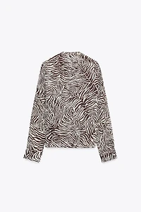 BLOUSE NŒUD IMPRIMÉ ANIMALIER