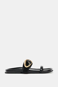 BUCKLED DOUBLE STRAP SANDALS