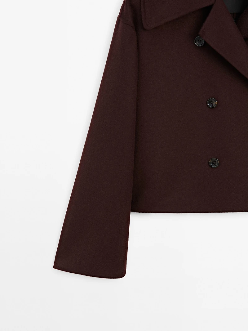 Short wool blend coat