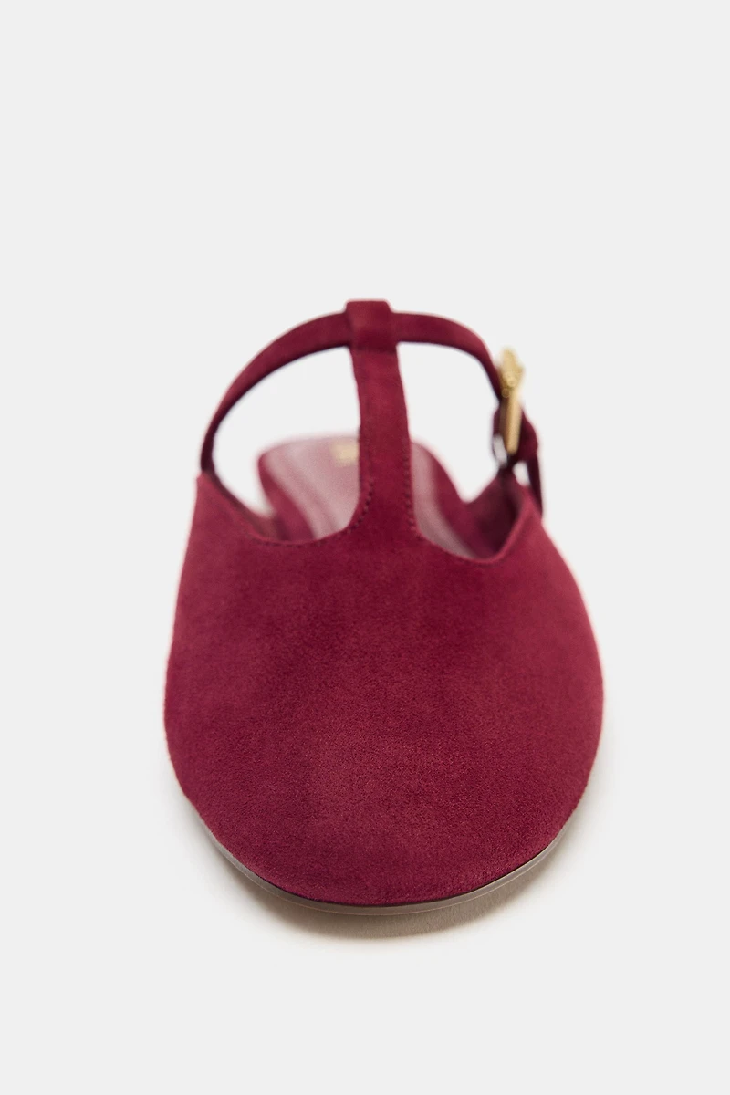 SUEDE STRAP SLINGBACKS