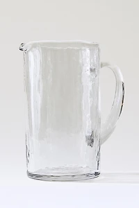 HAMMERED GLASS PITCHER