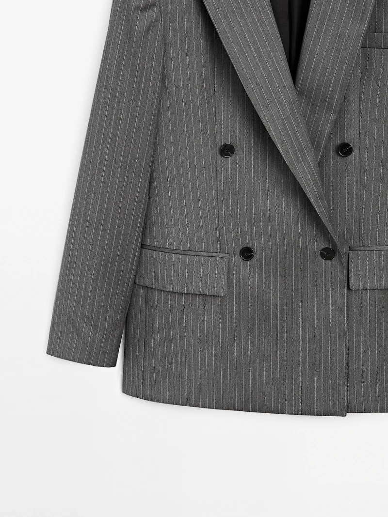 100% wool pinstripe blazer