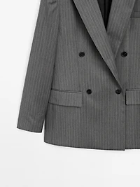 100% wool pinstripe blazer