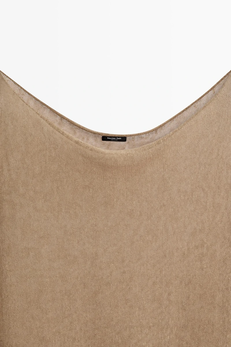 Linen blend flowing cape-style sweater