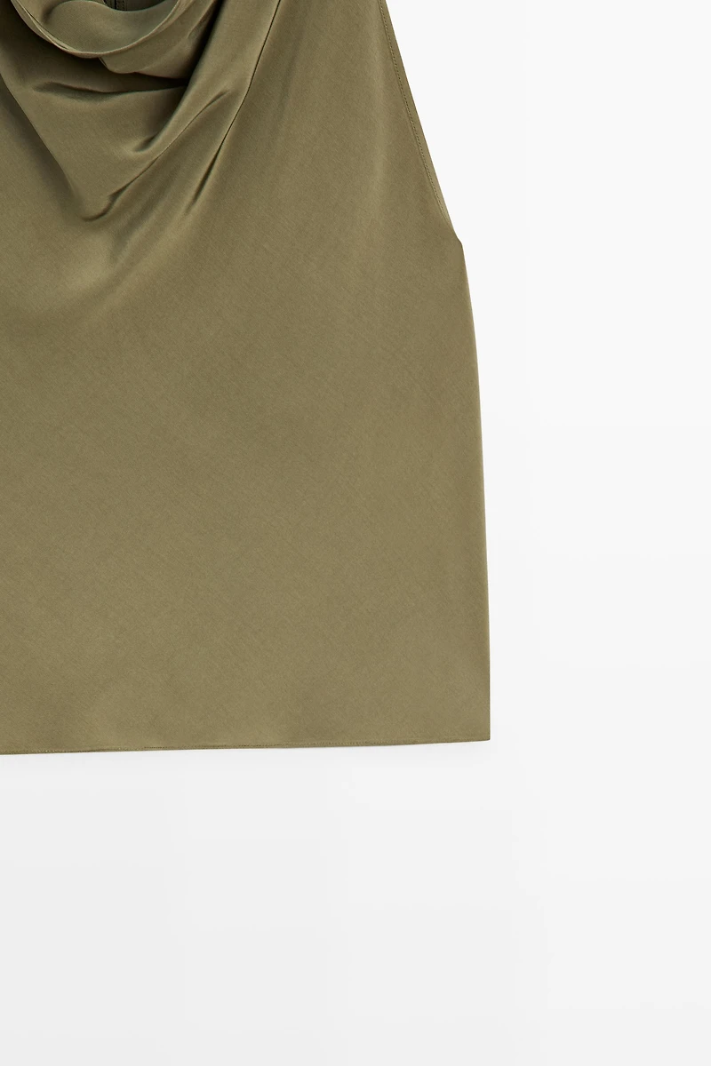 Draped halter top
