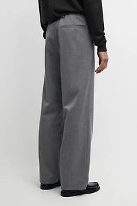 Pantalon à pinces en mélange de laine froide