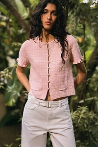 GILET EN MAILLE À VOLANTS