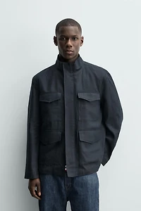 100% LINEN POCKET JACKET