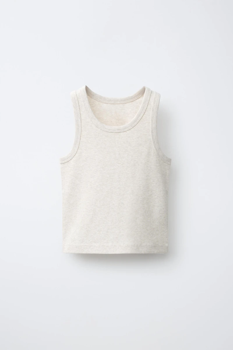 HEATHERED RIBBED TANK TOP