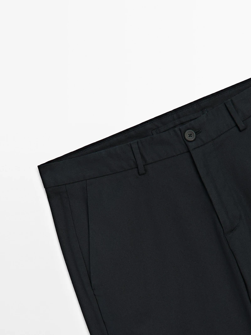 Slim fit textured trousers