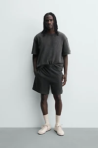 WASHED WAFFLE TEXTURE SWEATSHORTS
