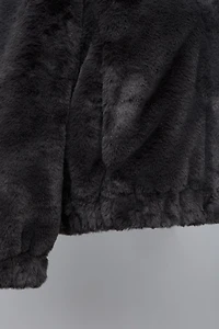 FAUX FUR HOODED JACKET