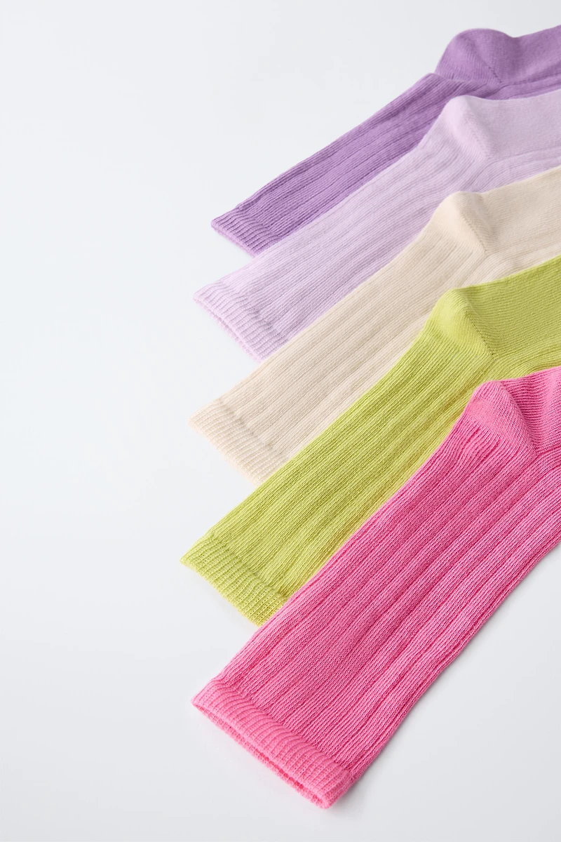 FIVE-PACK OF LONG RIBBED SOCKS