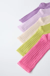 FIVE-PACK OF LONG RIBBED SOCKS